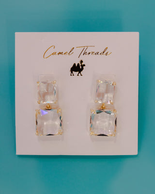 Caroline Double Crystal Earring's (Mix & Match Styles-Accessories Collection ONLY/$100 Minimum)