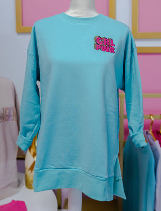 Sweatshirt - GRL PWR - Turquoise