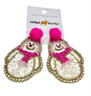 Pink Snowman 204 (Mix and Match Any 10 or More Pairs)